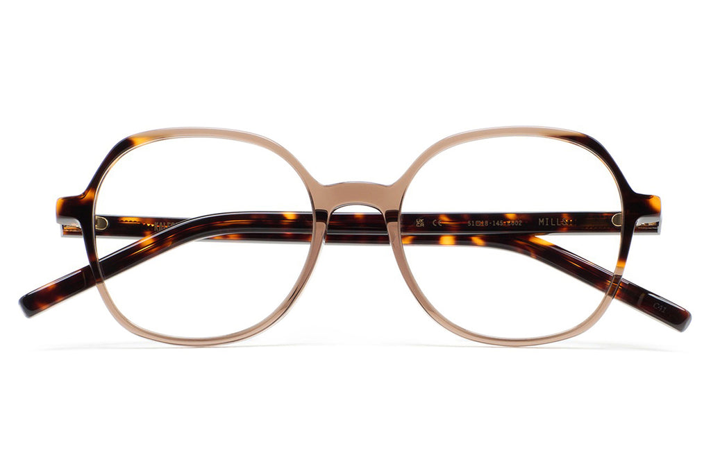 Kaleos Eyehunters - Mills Eyeglasses Transparent Light Brown/Dark Brown Havana