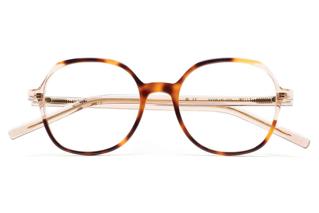 Kaleos Eyehunters - Mills Eyeglasses Brown Havana/Transparent Light Pink