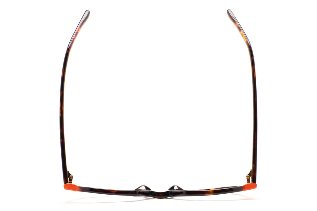 Kaleos Eyehunters - McMahon Eyeglasses Dark Brown Havana/Translucent Orange