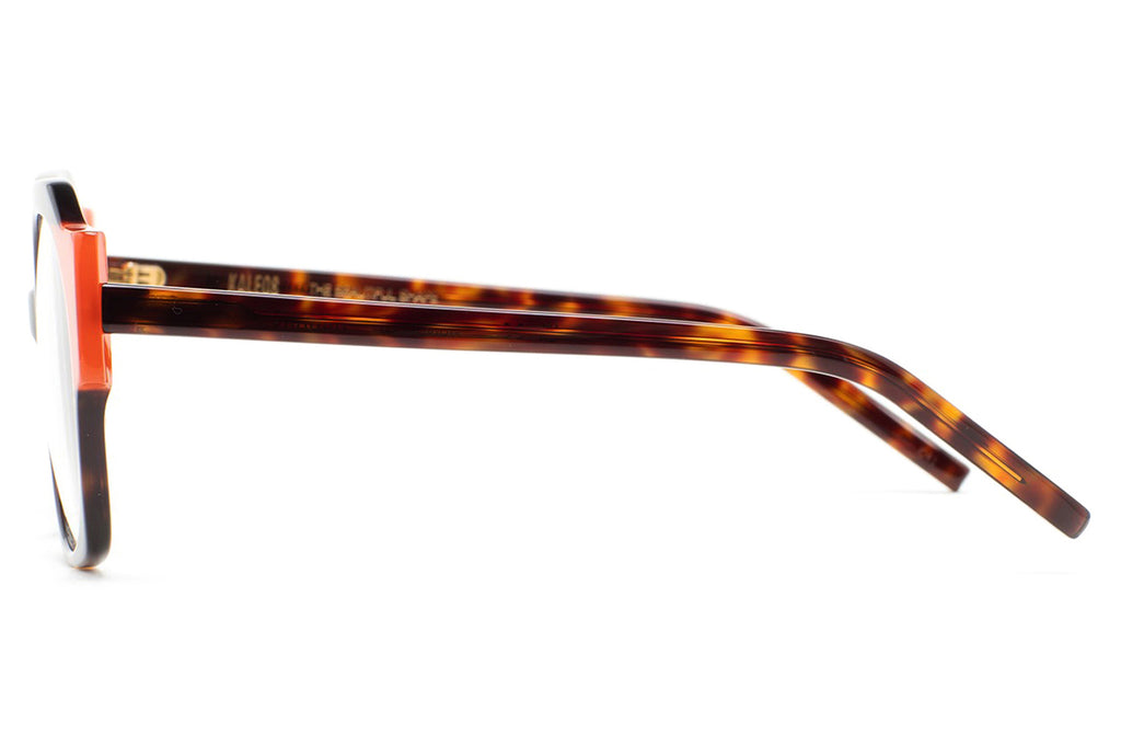 Kaleos Eyehunters - McMahon Eyeglasses Dark Brown Havana/Translucent Orange