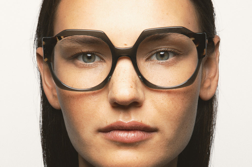 Kaleos Eyehunters - McMahon Eyeglasses Transparent Green/Brown Havana