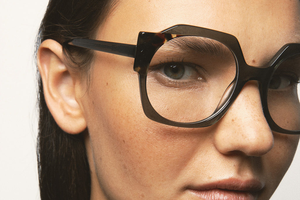 Kaleos Eyehunters - McMahon Eyeglasses Transparent Green/Brown Havana