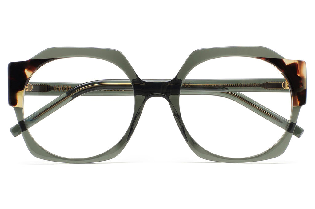 Kaleos Eyehunters - McMahon Eyeglasses Transparent Green/Brown Havana