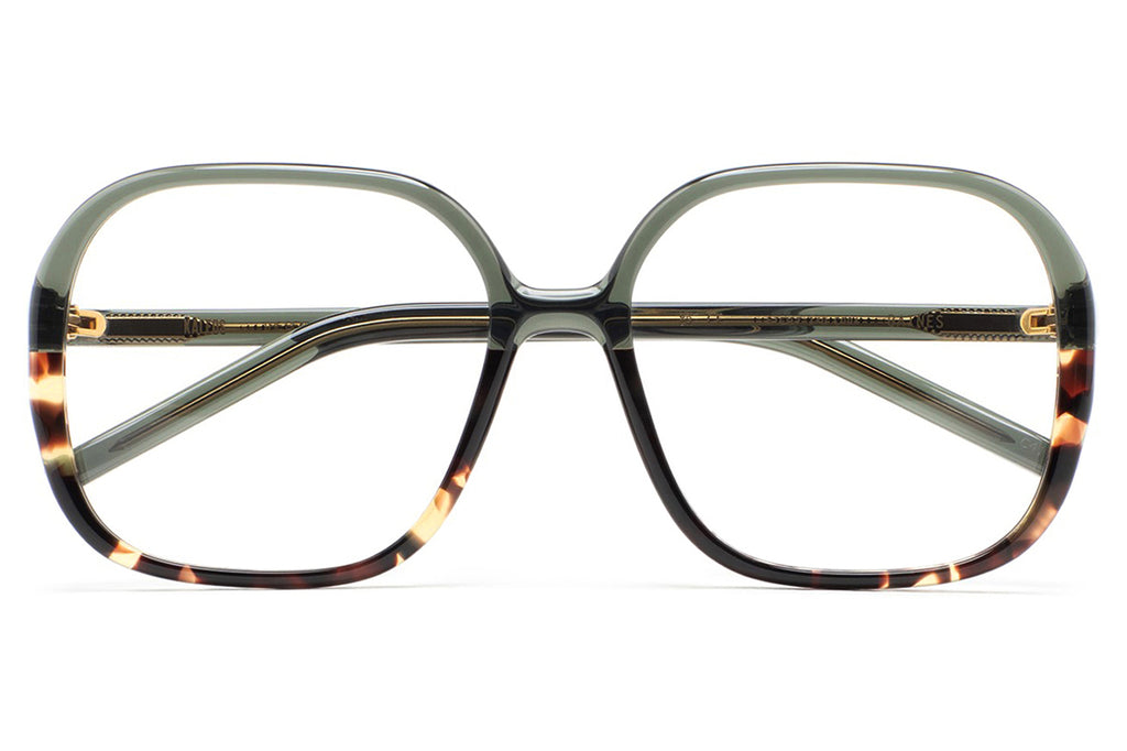 Kaleos Eyehunters - Baines Eyeglasses Transparent Green/Brown Havana