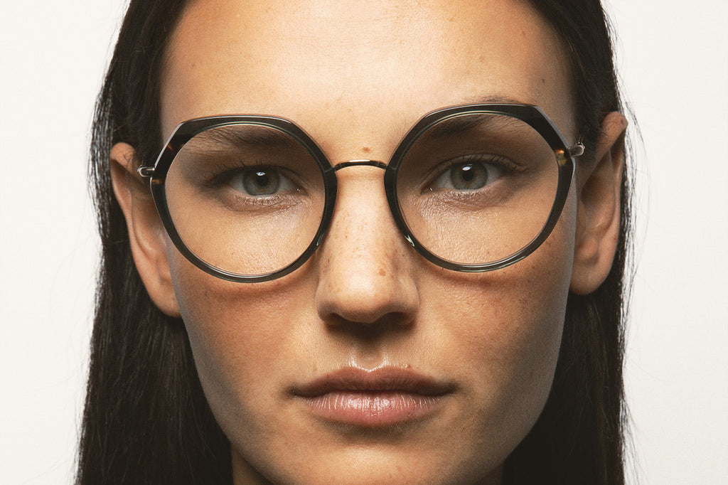 Kaleos Eyehunters - Guscott Eyeglasses Transparent Green/Brown Havana