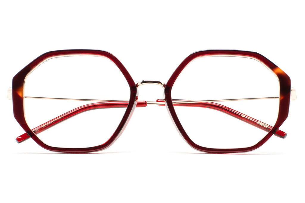Kaleos Eyehunters - Welch Eyeglasses Transparent Burgundy/Brown Havana/Burgundy