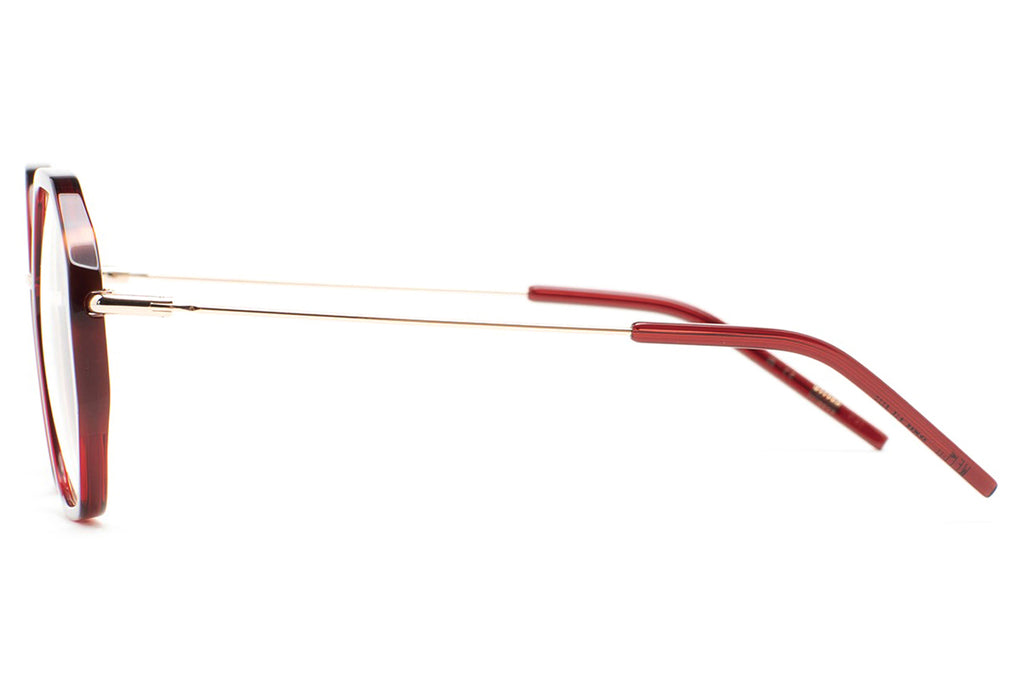Kaleos Eyehunters - Welch Eyeglasses Transparent Burgundy/Brown Havana/Burgundy