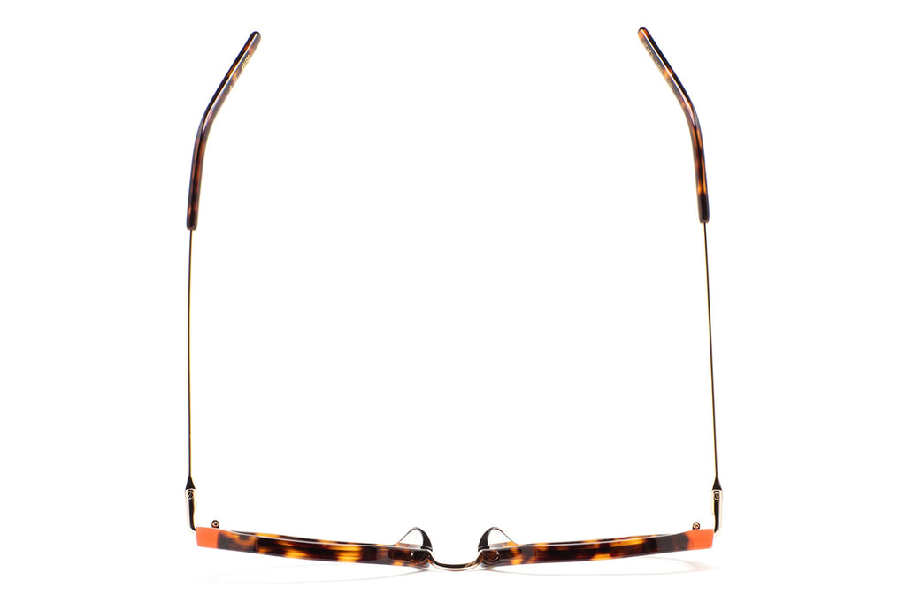 Kaleos Eyehunters - Welch Eyeglasses Dark Brown Havana/Translucent Orange/Transparent Brown