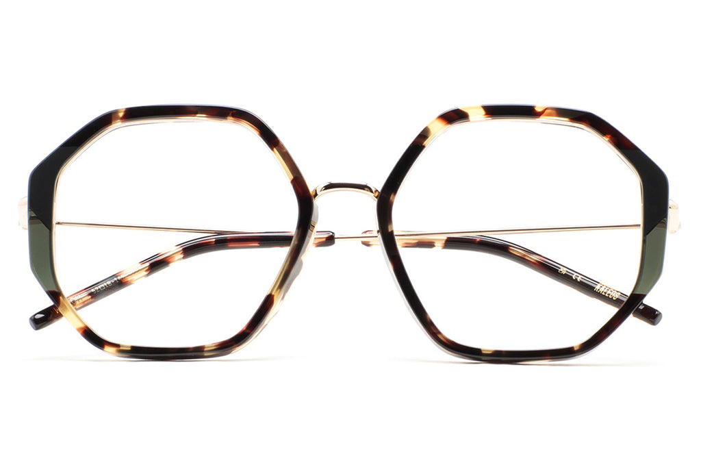 Kaleos Eyehunters - Welch Eyeglasses Brown Havana/Green/Transparent Green