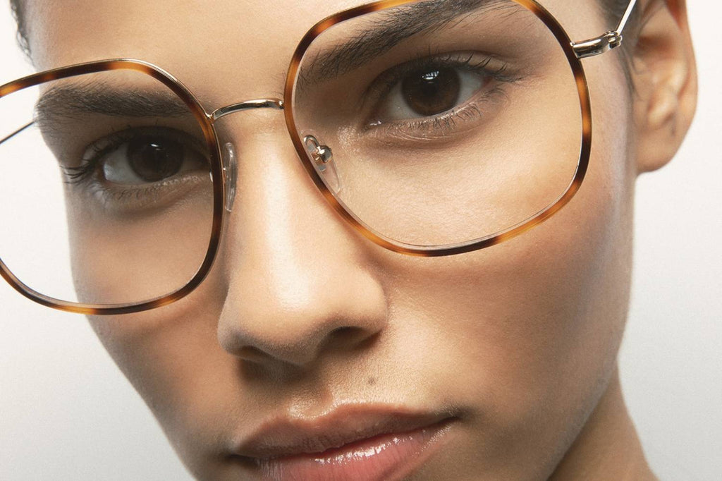 Kaleos Eyehunters - Unsworth Eyeglasses Gold/Dark Brown Havana