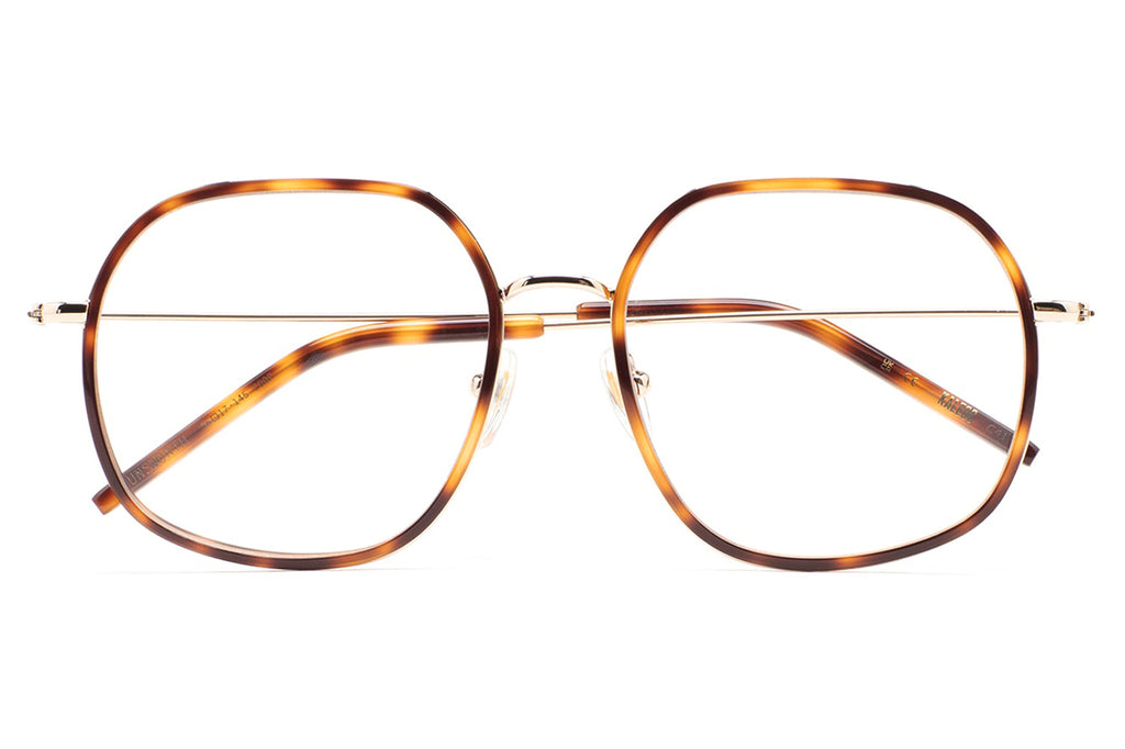 Kaleos Eyehunters - Unsworth Eyeglasses Gold/Dark Brown Havana