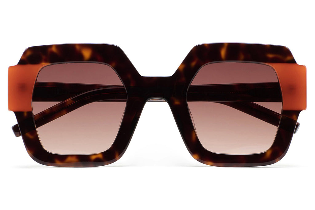 Kaleos Eyehunters - Lupoli Sunglasses Dark Brown Havana/Translucent Orange