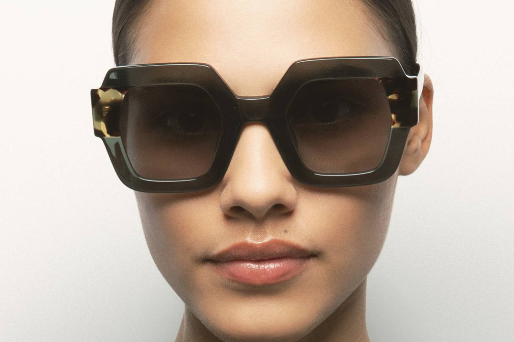 Kaleos Eyehunters - Lupoli Sunglasses Transparent Green/Brown Havana