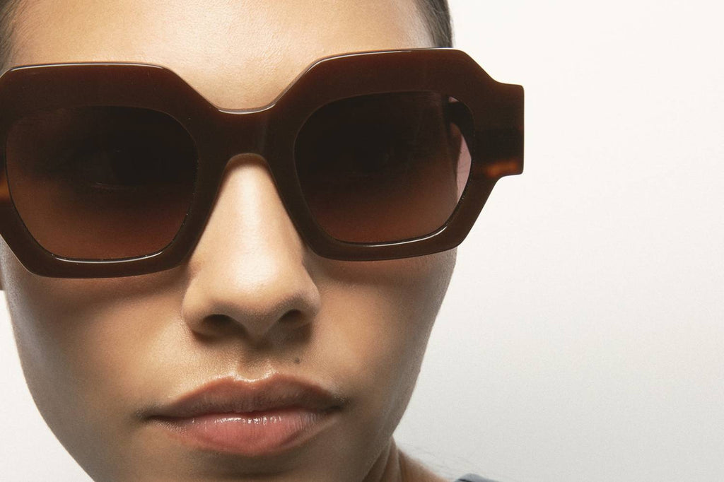 Kaleos Eyehunters - Ezili Sunglasses Translucent Brown/Dark Brown Havana