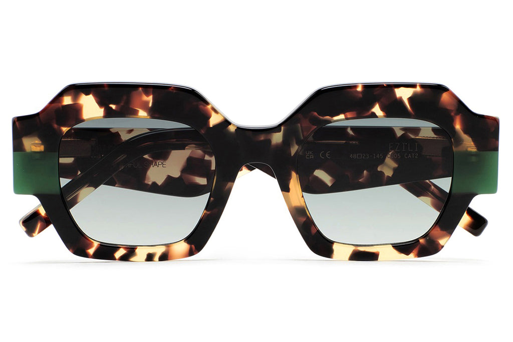Kaleos Eyehunters - Ezili Sunglasses Brown Havana/Translucent Green