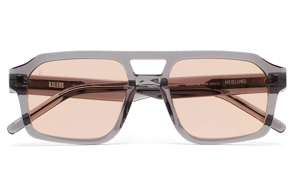 Kaleos Eyehunters - Hedlund Sunglasses Transparent Grey with Brown Photochromic Lenses