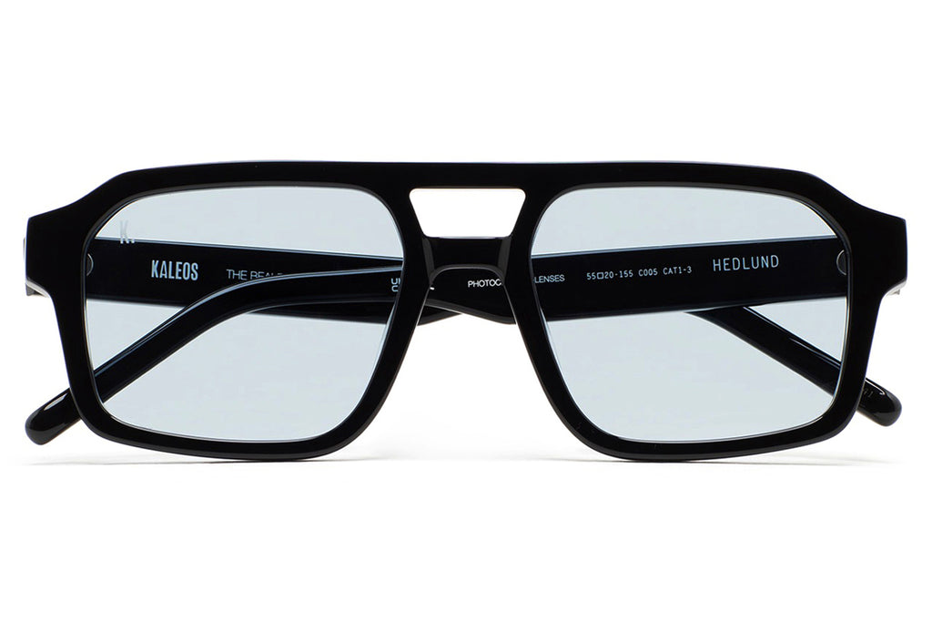 Kaleos Eyehunters - Hedlund Sunglasses Black with Blue Photochromic Lenses