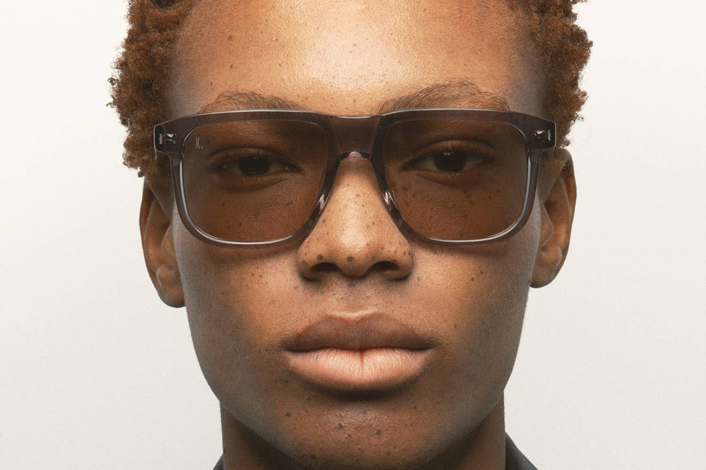 Kaleos Eyehunters - Freeman Sunglasses Transparent Grey with Brown Photochromic Lenses