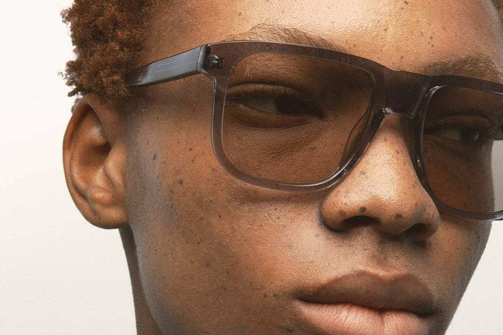 Kaleos Eyehunters - Freeman Sunglasses Transparent Grey with Brown Photochromic Lenses