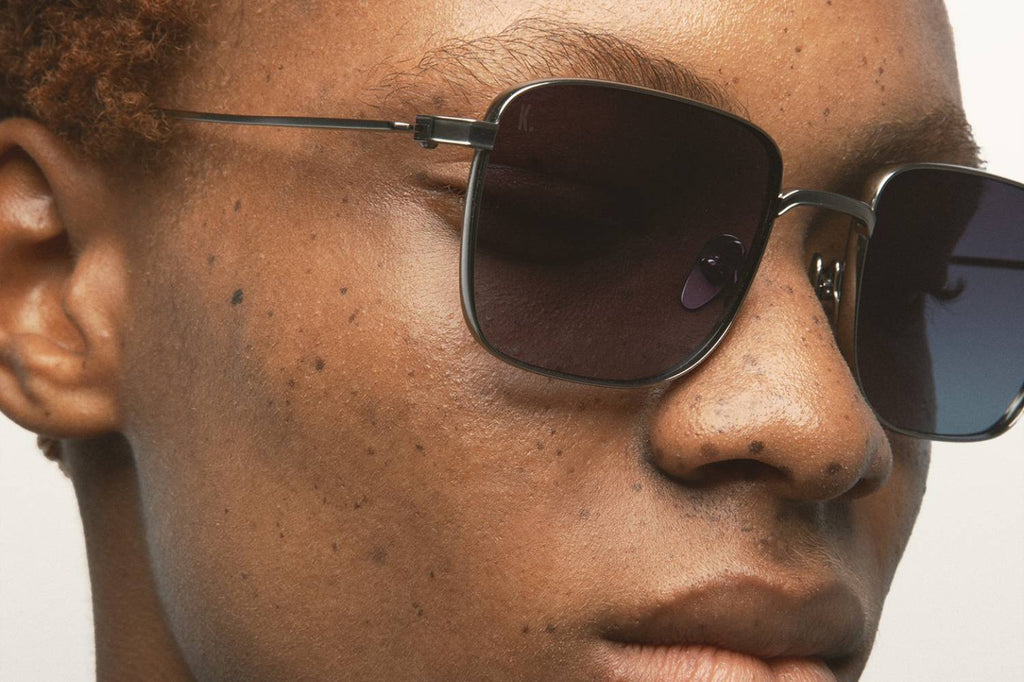 Kaleos Eyehunters - Wieder Sunglasses Silver with Dark Blue Gradient Lenses