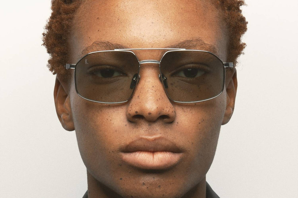 Kaleos Eyehunters - Ross Sunglasses Silver with Green Photochromic Lenses