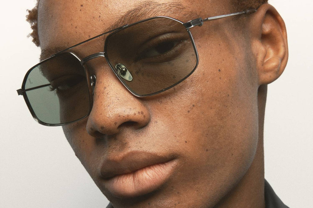 Kaleos Eyehunters - Ross Sunglasses Silver with Green Photochromic Lenses