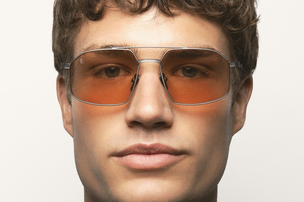 Kaleos Eyehunters - Ross Sunglasses Matte Dark Silver with Brown Photochromic Lenses