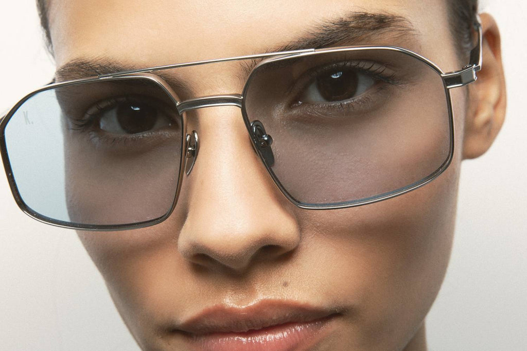 Kaleos Eyehunters - Ross Sunglasses Silver with Blue Photochromic Lenses