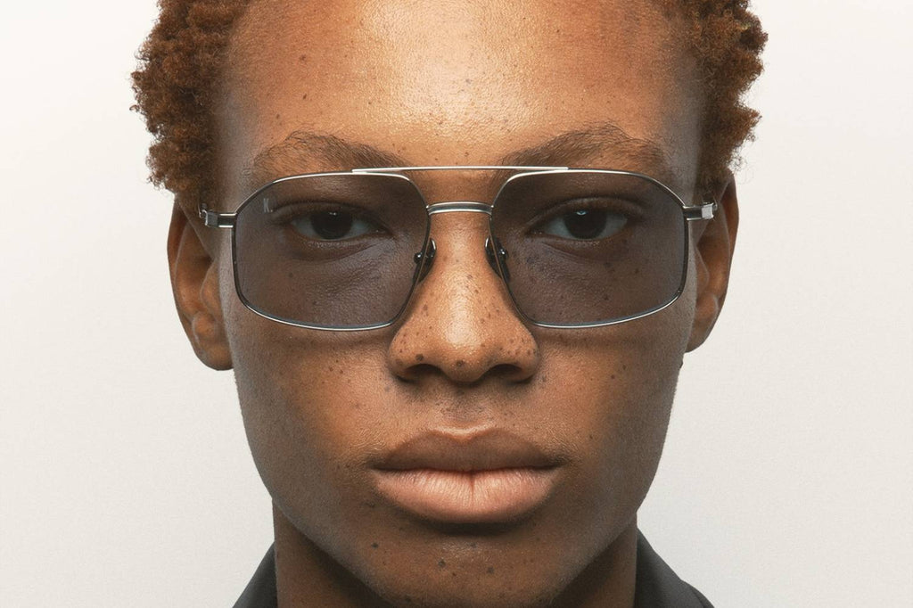 Kaleos Eyehunters - Ross Sunglasses Silver with Blue Photochromic Lenses