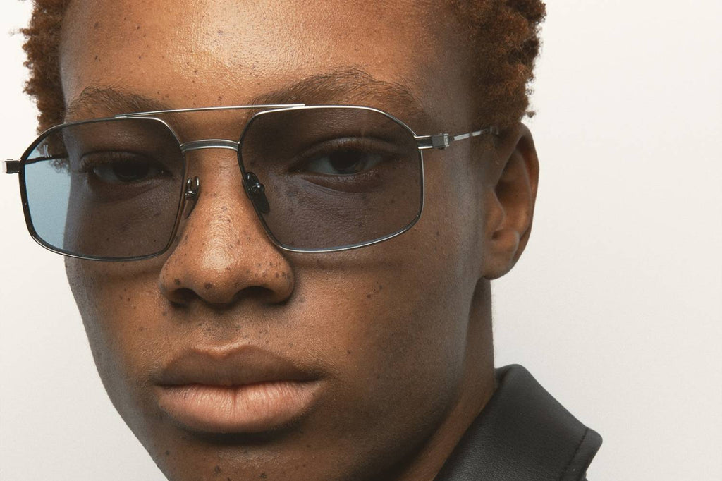 Kaleos Eyehunters - Ross Sunglasses Silver with Blue Photochromic Lenses