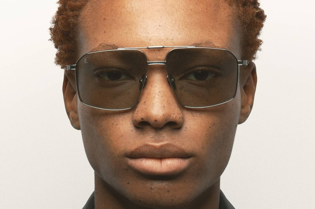 Kaleos Eyehunters - Donnelly Sunglasses Silver with Green Photochromic Lenses 