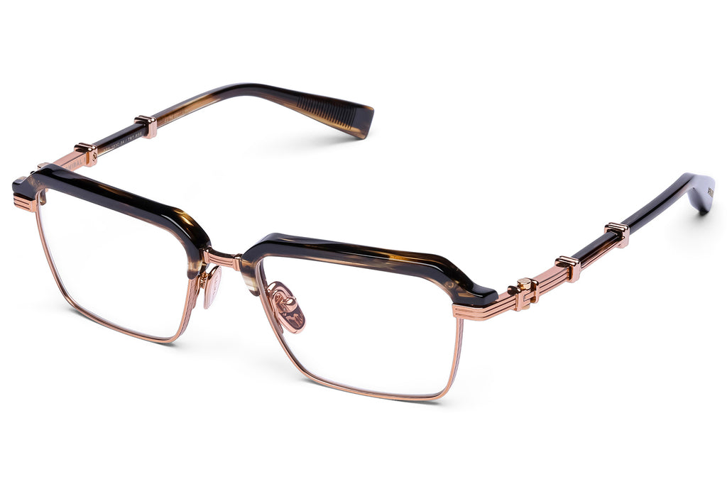 Balmain® Eyewear -Admiral-II Eyeglasses Dark Havana & Rose Gold