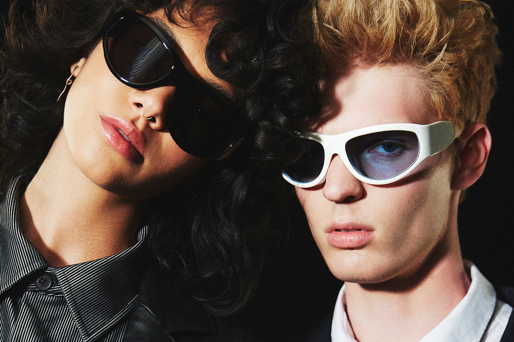 AKILA® Eyewear - Good Night x Beatles Sunglasses White w/ Blue Lenses