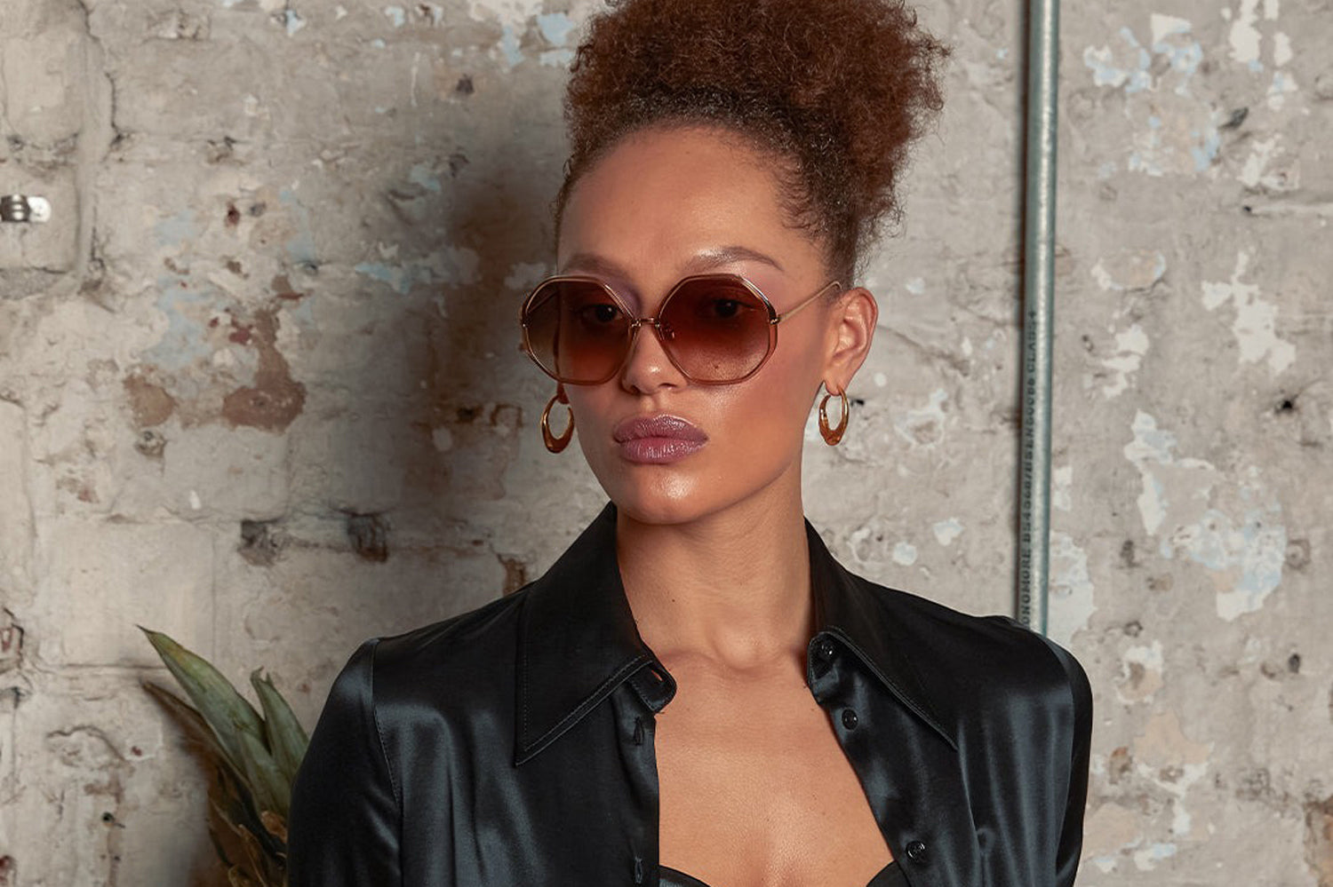 Alona Sunglasses in Black Frame by LINDA FARROW