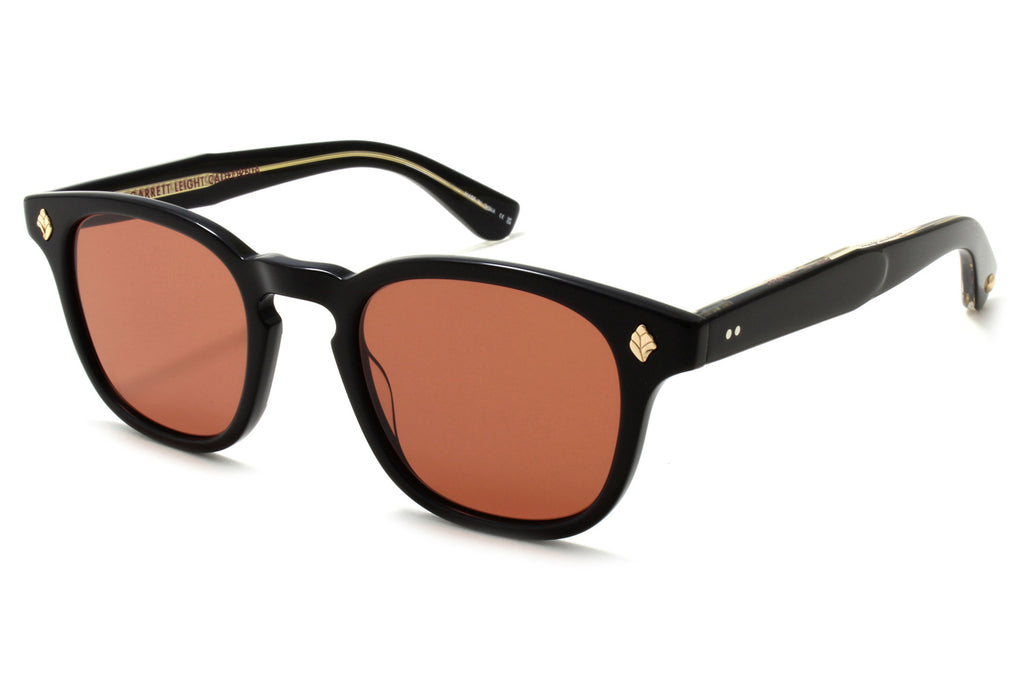 Garrett Leight - Ace Sunglasses Black with Semi-Flat Pure Rosewood Lenses