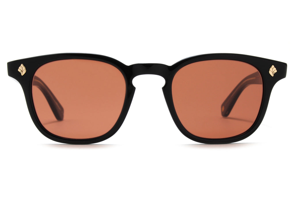 Garrett Leight - Ace Sunglasses Black with Semi-Flat Pure Rosewood Lenses