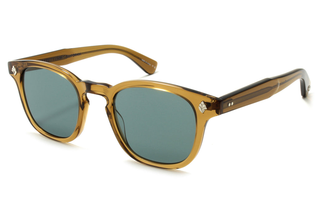 Garrett Leight - Ace Sunglasses Caramel with Semi-Flat Pure Blue Smoke Lenses