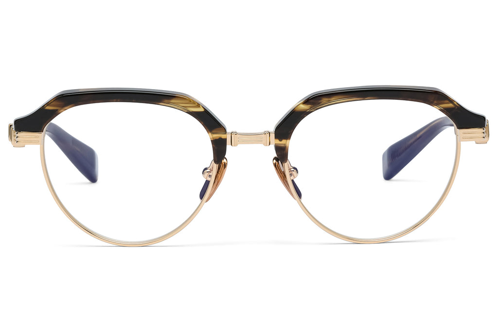 Balmain® Eyewear - Admiral Eyeglasses Dark Brown Swirl & 12k Gold