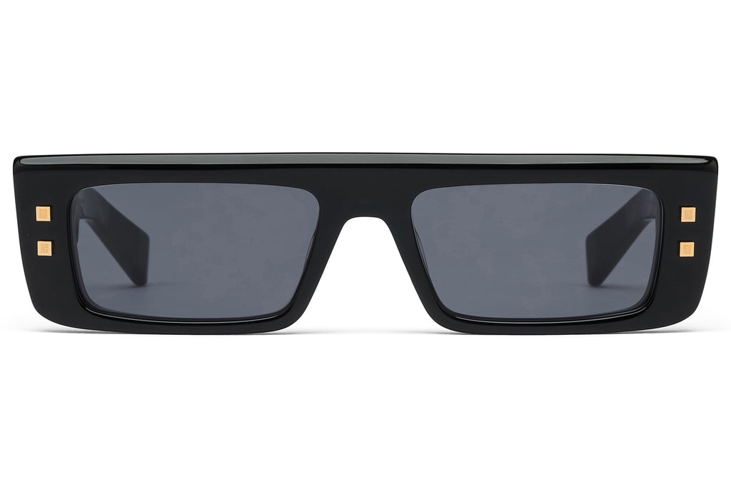 Balmain® Eyewear - B-Army III Sunglasses Black & 18k Gold with Dark Grey Lenses