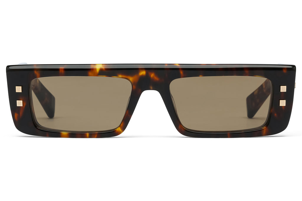 Balmain® Eyewear - B-Army III Sunglasses Spotted Havana & 18k Gold with Dark Brown Lenses