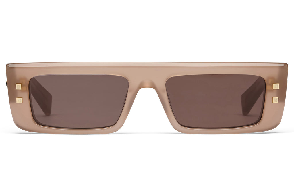 Balmain® Eyewear - B-Army III Sunglasses Cloudy Nude & 12k Gold with Dark Chocolate Brown Lenses