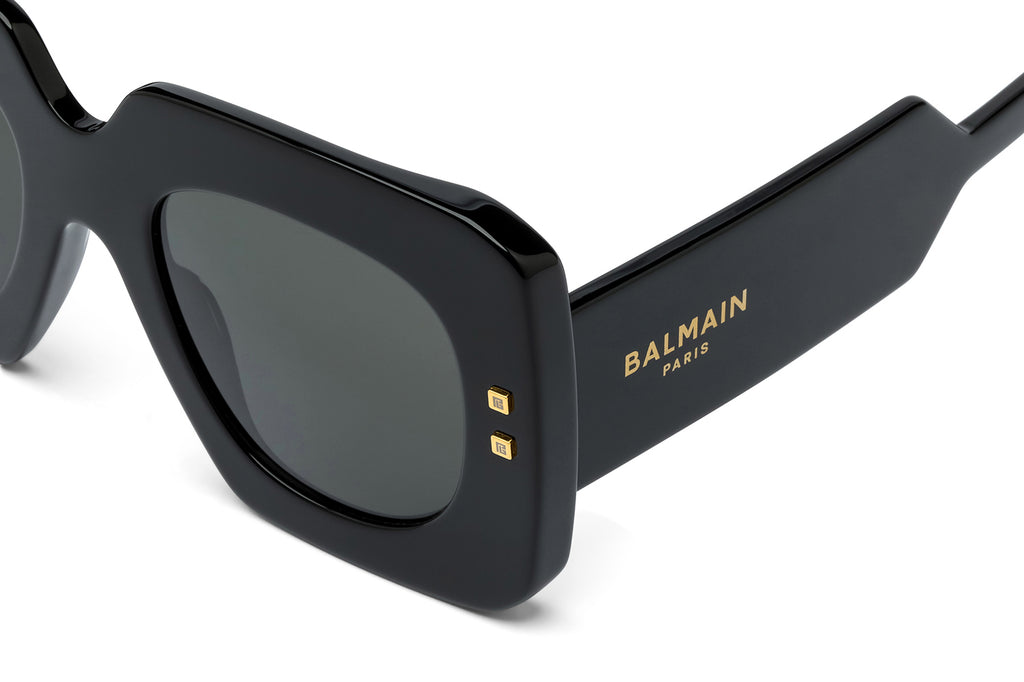 Balmain® Eyewear - B-Bold Sunglasses Black & 18k Gold with Dark Grey Lenses