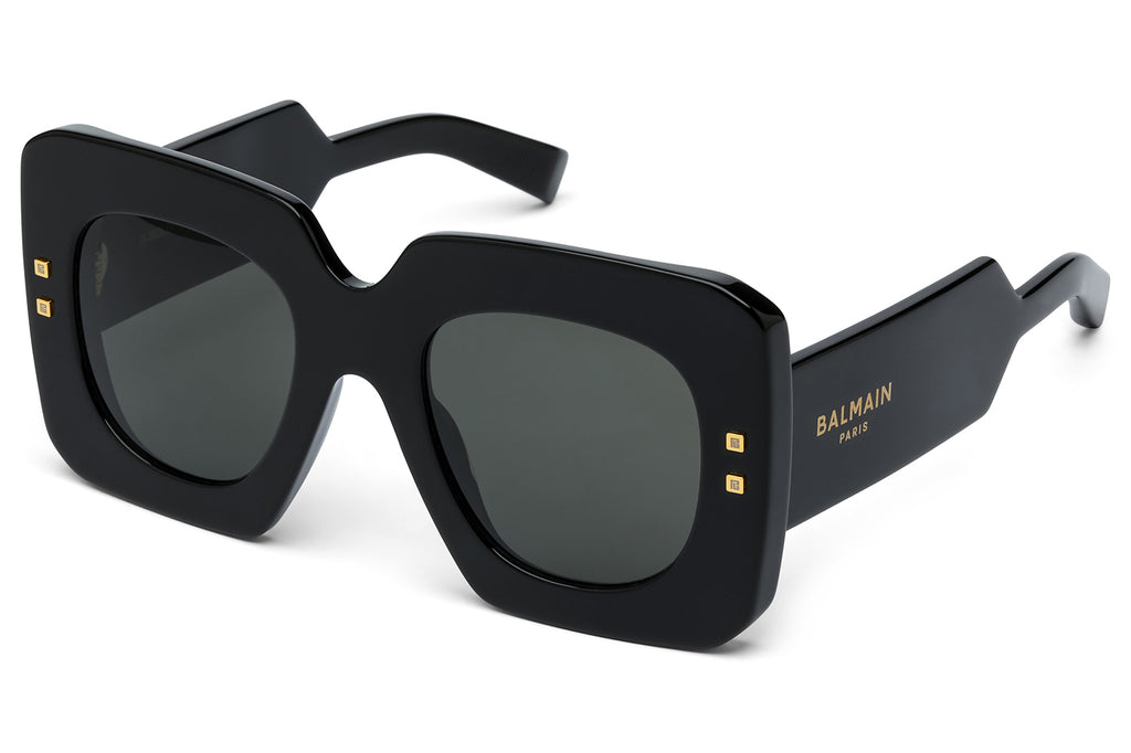 Balmain® Eyewear - B-Bold Sunglasses Black & 18k Gold with Dark Grey Lenses