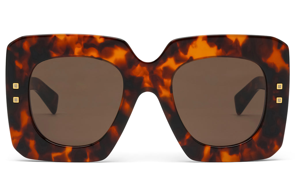Balmain® Eyewear - B-Bold Sunglasses New Spotted Havana & 18k Gold with Dark Brown Lenses