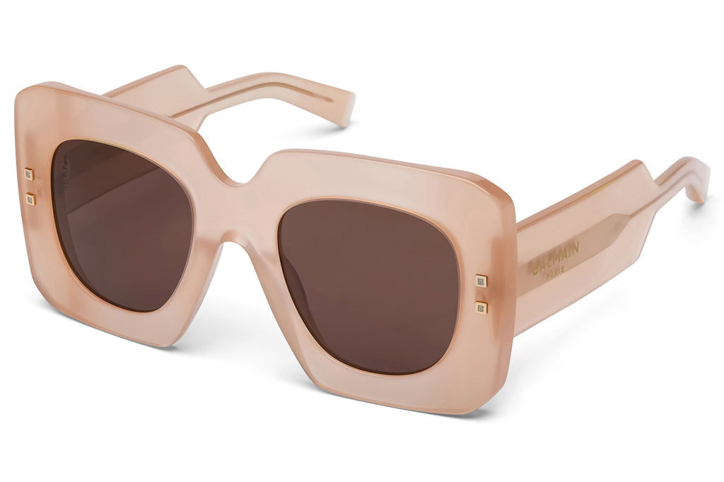 Balmain® Eyewear - B-Bold Sunglasses Cloudy Nude & 12k Gold with Dark Chocolate Brown Lenses