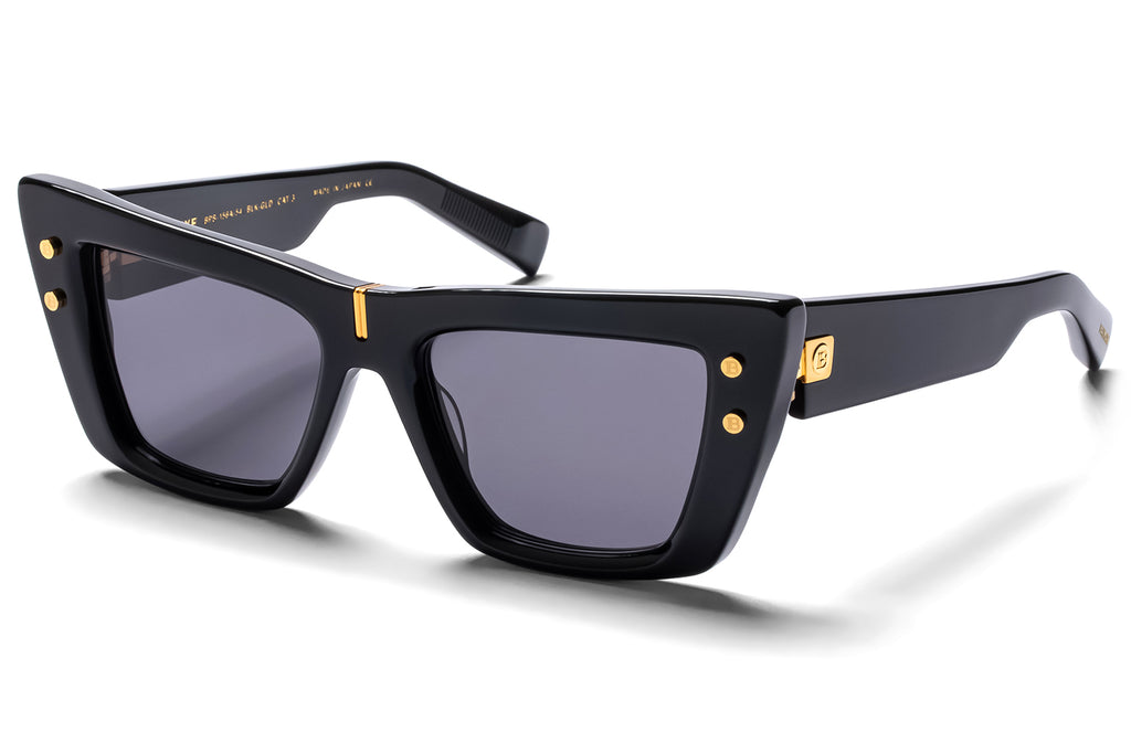 Balmain® Eyewear - B-Eye Sunglasses Black & Gold with Dark Grey Lenses
