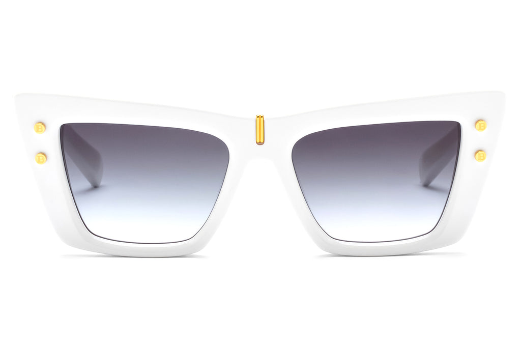 Balmain® Eyewear - B-Eye Sunglasses White & Gold with Dark Grey to Clear Lenses