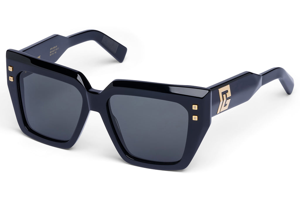 Balmain® Eyewear - B-Fame Sunglasses Black & 18k Gold with Dark Grey Lenses
