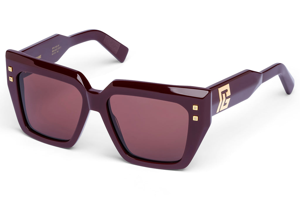 Balmain® Eyewear - B-Fame Sunglasses Bordeaux & 18k Gold with Dark Chocolate Lenses