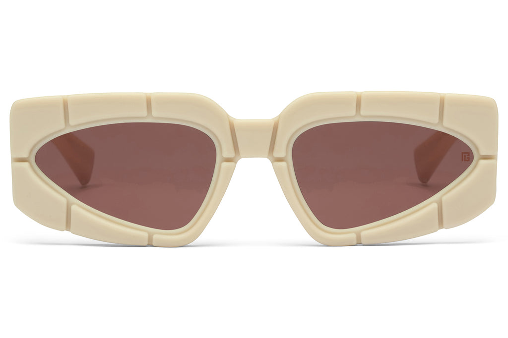 Balmain® Eyewear - B-Spirit Sunglasses Rubberized Bone & 18k Gold with Dark Chocolate Brown Lenses